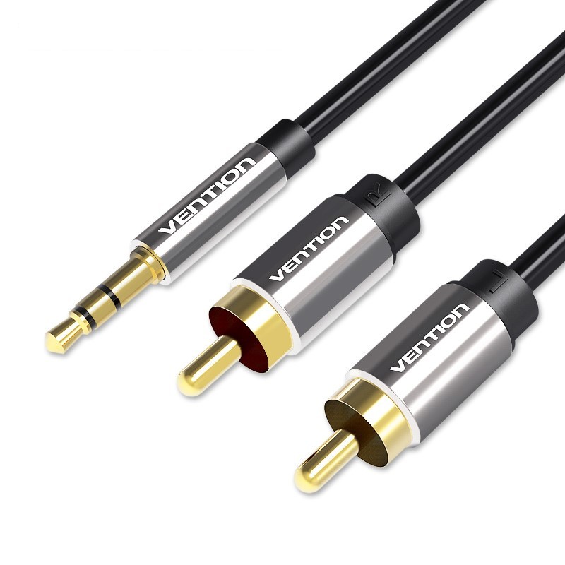Vention AUDIO 3.5mm to 2RCA M-M Cable - BCFBL - Metal 10.0m — Buy in Cyprus with Fast Delivery