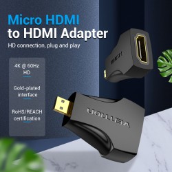 Vention HDMI Adaptor - AITB0 - Female to Micro HDMI Male — Buy in Cyprus with Fast Delivery