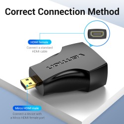 Vention HDMI Adaptor - AITB0 - Female to Micro HDMI Male — Buy in Cyprus with Fast Delivery