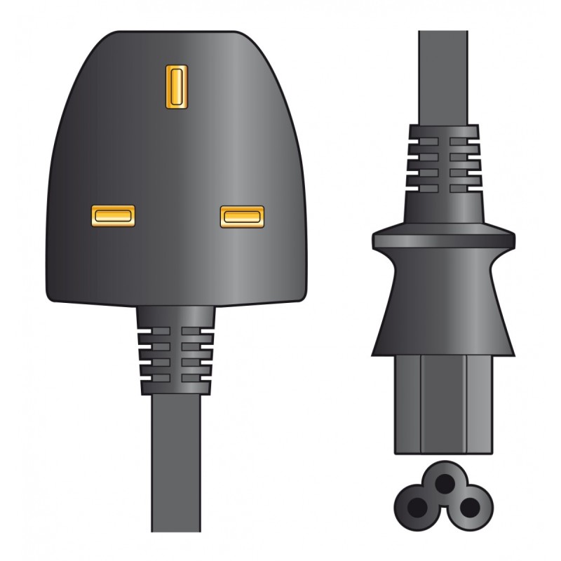 Mercury Laptop Power Cable - 114.041UK - Black 3A 1m — Buy in Cyprus with Fast Delivery