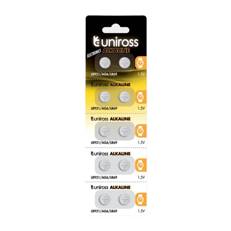 Uniross Alkaline-Coin Battery - LR921 AG6 LR69 - Battery (10pack) — Buy in Cyprus with Fast Delivery