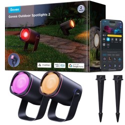 Govee Outdoor Smart Garden Spotlights - H7093311 - IP67 RGBICWW 2pack — Buy in Cyprus with Fast Delivery