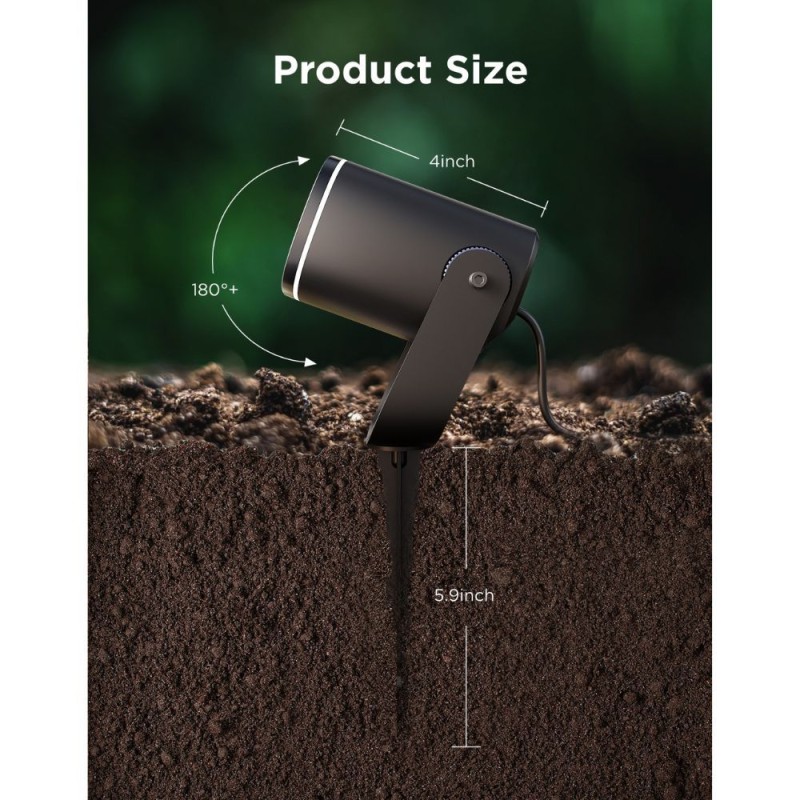 Govee Outdoor Smart Garden Spotlights - H7093311 - IP67 RGBICWW 2pack — Buy in Cyprus with Fast Delivery