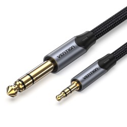 Vention AUDIO - BAUHJ - 3.5mm to 6.3mm M-M TRS Cable Braided Alum 5.0m — Buy in Cyprus with Fast Delivery