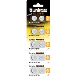 Uniross Alkaline-Coin Battery - LR1154 - AG13 LR44 Battery (10pack) — Buy in Cyprus with Fast Delivery