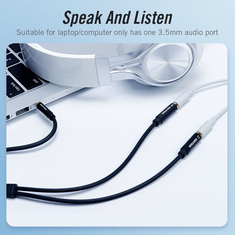 Vention AUDIO - BBVBY - 3.5mm M to 2x3.5mm F Splitter Cable 0.3m — Buy in Cyprus with Fast Delivery