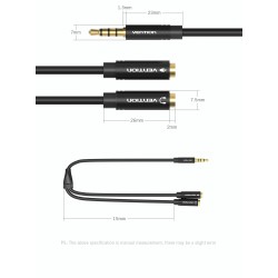 Vention AUDIO - BBVBY - 3.5mm M to 2x3.5mm F Splitter Cable 0.3m — Buy in Cyprus with Fast Delivery