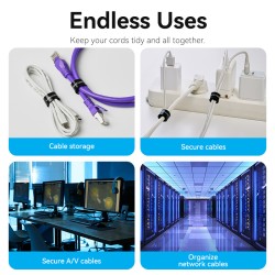Vention Cable Organiser Hook & Loop Cable Tie - KAOB0-10 - 180mm 10 Pcs — Buy in Cyprus with Fast Delivery