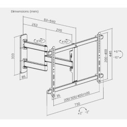 Brateck TV Mount - LPA70-463 - 60x40 Turn 2-Arm 59cm Ext — Buy in Cyprus with Fast Delivery