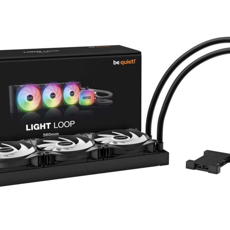 Be Quiet! Light Loop 360mm AIO Liquid CPU Cooler - BW022 - Black, 3x120mm ARGB PWM Fans, Ultra-Quiet