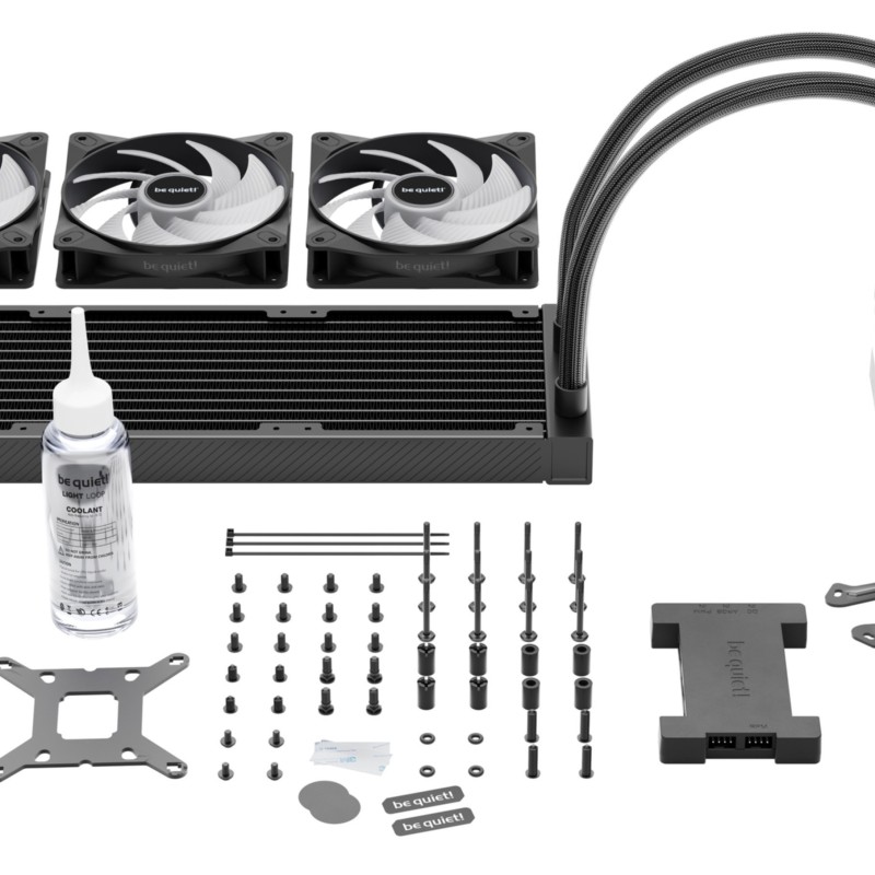 Be Quiet! Light Loop 360mm AIO Liquid CPU Cooler - BW022 - Black, 3x120mm ARGB PWM Fans, Ultra-Quiet