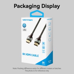 Vention HDMI Cable 2.1 8K60Hz Braided Ultra Thin 2.0m - ALOGH - HDMI Cable 2.1 8K60Hz Braided Ultra Thin 2.0m