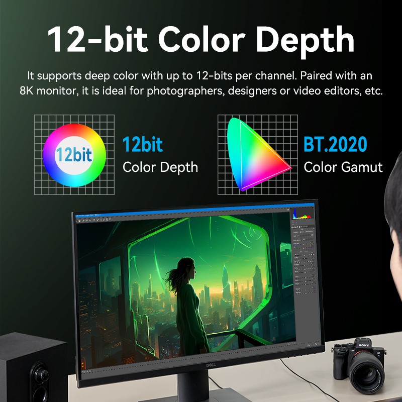 Vention HDMI Cable 2.1 8K60Hz Braided Ultra Thin 2.0m - ALOGH - HDMI Cable 2.1 8K60Hz Braided Ultra Thin 2.0m