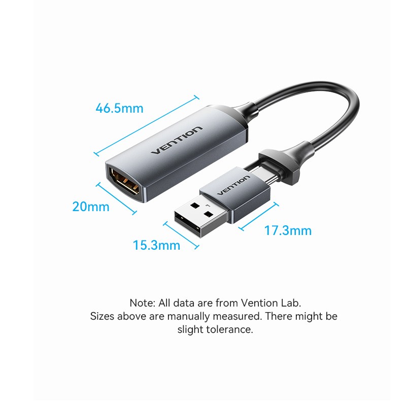 Vention Converter USB-C to HDMI Video Capture Card - ACWHA - USB-C to HDMI Video Capture Card