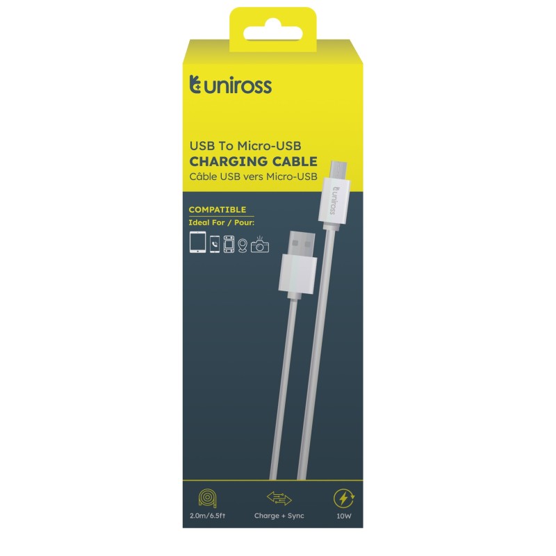 Uniross Cable - UCA001 - USB-A to Micro USB Cable 2.0m — Buy in Cyprus with Fast Delivery