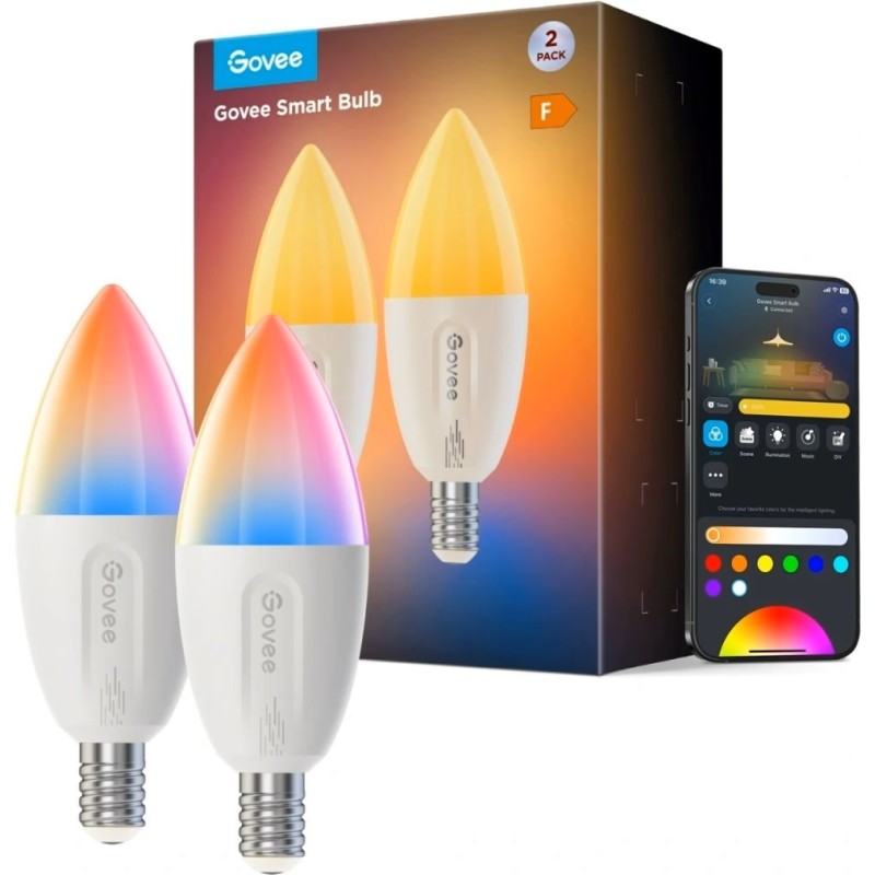 Govee Bulb Ceiling E14 Smart LED 9W RGBWW - B600CCC1 - Pack of 2 — Buy in Cyprus with Fast Delivery