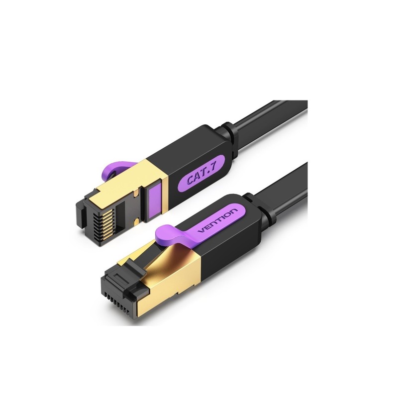 Vention NETWORK Cable - ICABQ - CAT7 Flat 20.0m Black — Buy in Cyprus with Fast Delivery