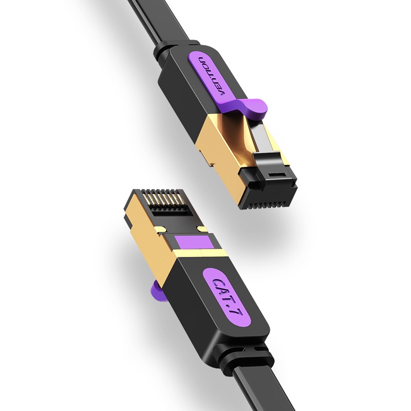 Vention NETWORK Cable - ICABQ - CAT7 Flat 20.0m Black — Buy in Cyprus with Fast Delivery