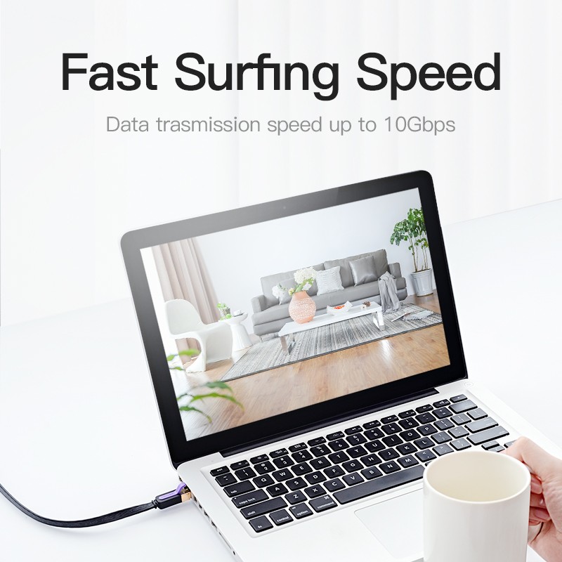 Vention NETWORK Cable - ICABQ - CAT7 Flat 20.0m Black — Buy in Cyprus with Fast Delivery