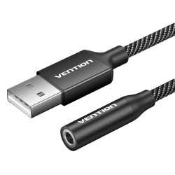Vention Audio Converter USB-A to 1x3.5mm 1.0m Cable - CVEBF - Braided — Buy in Cyprus with Fast Delivery
