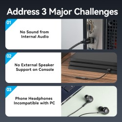 Vention Audio Converter USB-A to 1x3.5mm 1.0m Cable - CVEBF - Braided — Buy in Cyprus with Fast Delivery