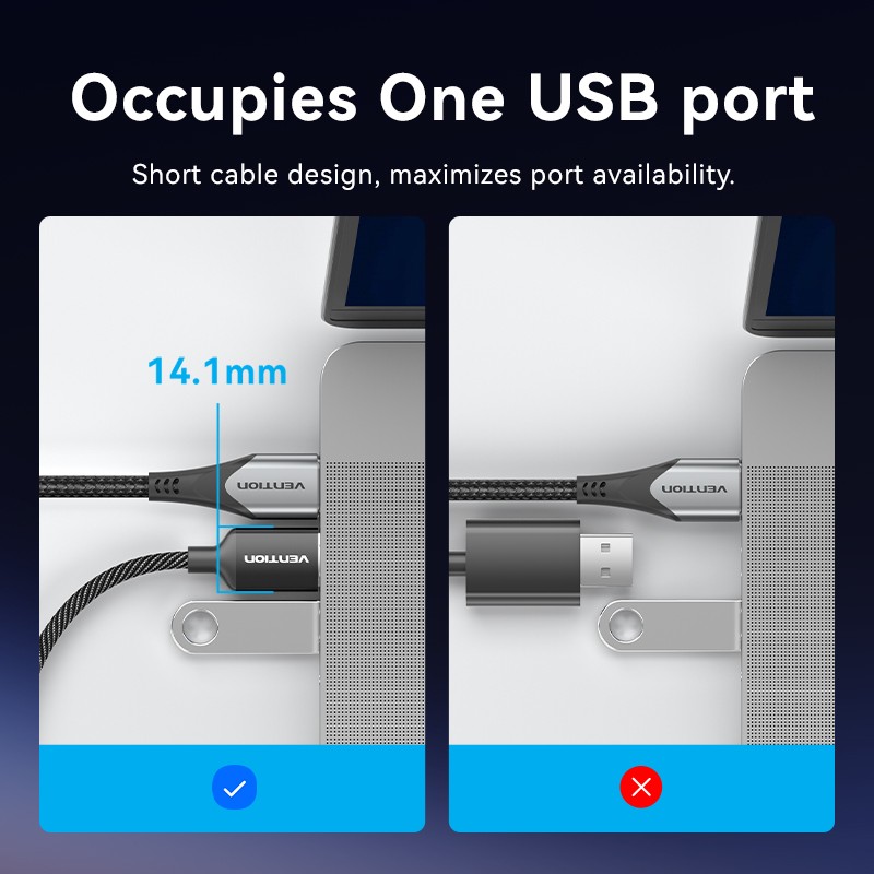 Vention Audio Converter USB-A to 1x3.5mm 1.0m Cable - CVEBF - Braided — Buy in Cyprus with Fast Delivery
