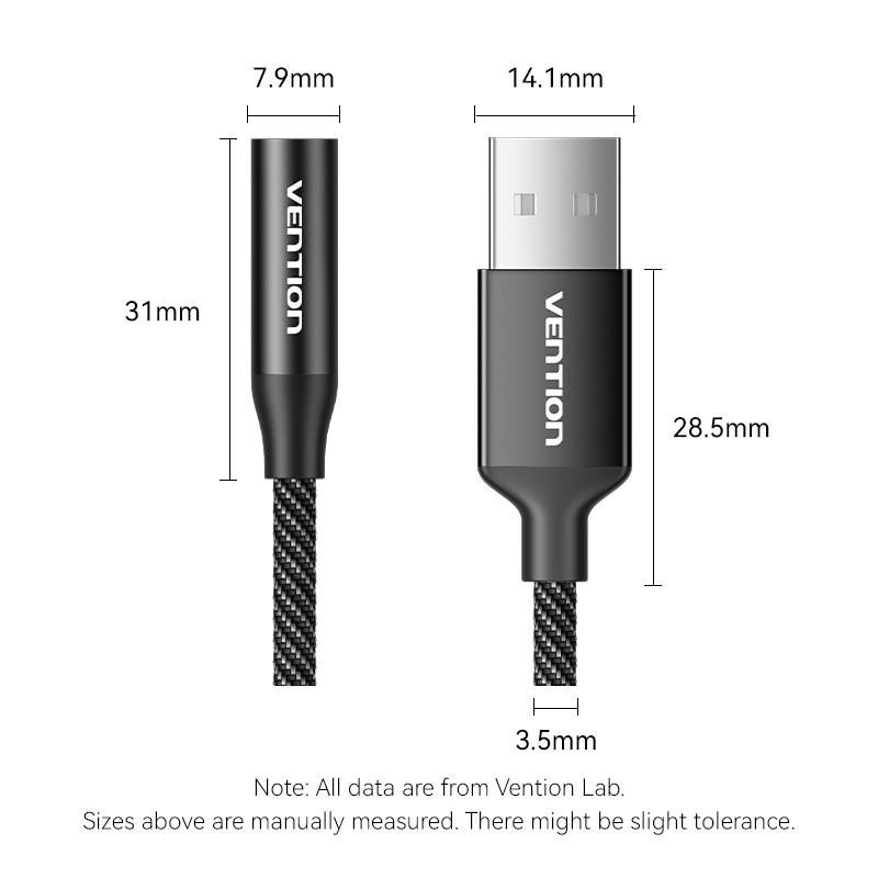 Vention Audio Converter USB-A to 1x3.5mm 1.0m Cable - CVEBF - Braided — Buy in Cyprus with Fast Delivery