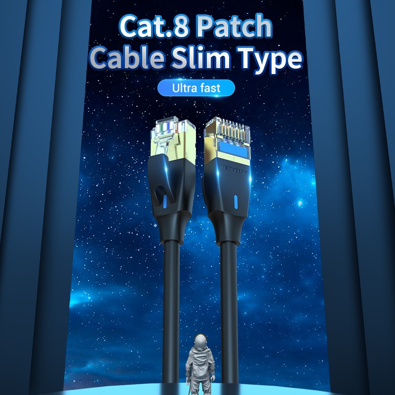 Vention Network Cable CAT8 SFTP Slim 2.0m Black - IKIBH - CAT8 SFTP Slim 2.0m Black — Buy in Cyprus with Fast Delivery
