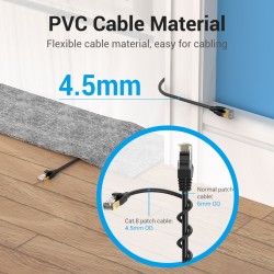 Vention Network Cable CAT8 SFTP Slim 2.0m Black - IKIBH - CAT8 SFTP Slim 2.0m Black — Buy in Cyprus with Fast Delivery