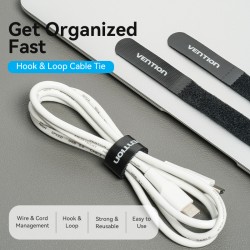 Vention Cable Organiser Hook & Loop Cable Tie - KANB0-10 - 120mm, 10 Pcs — Buy in Cyprus with Fast Delivery