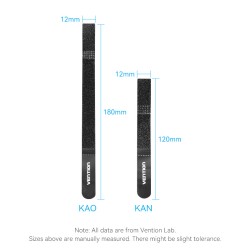 Vention Cable Organiser Hook & Loop Cable Tie - KANB0-10 - 120mm, 10 Pcs — Buy in Cyprus with Fast Delivery
