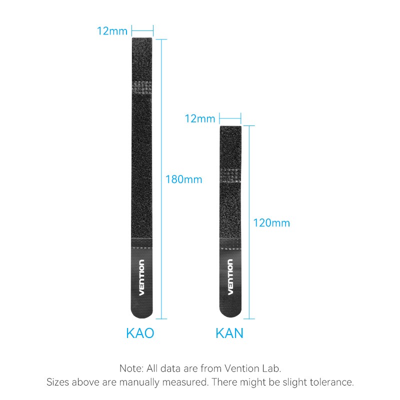Vention Cable Organiser Hook & Loop Cable Tie - KANB0-10 - 120mm, 10 Pcs — Buy in Cyprus with Fast Delivery