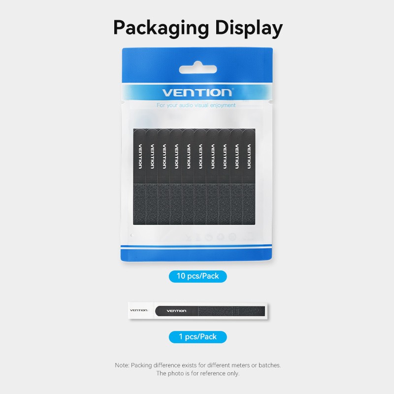 Vention Cable Organiser Hook & Loop Cable Tie - KANB0-10 - 120mm, 10 Pcs — Buy in Cyprus with Fast Delivery