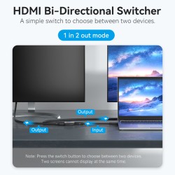 Vention HDMI Switch - AKOB0 - 2-Port 4K 2.0 Bi-Directional — Buy in Cyprus with Fast Delivery