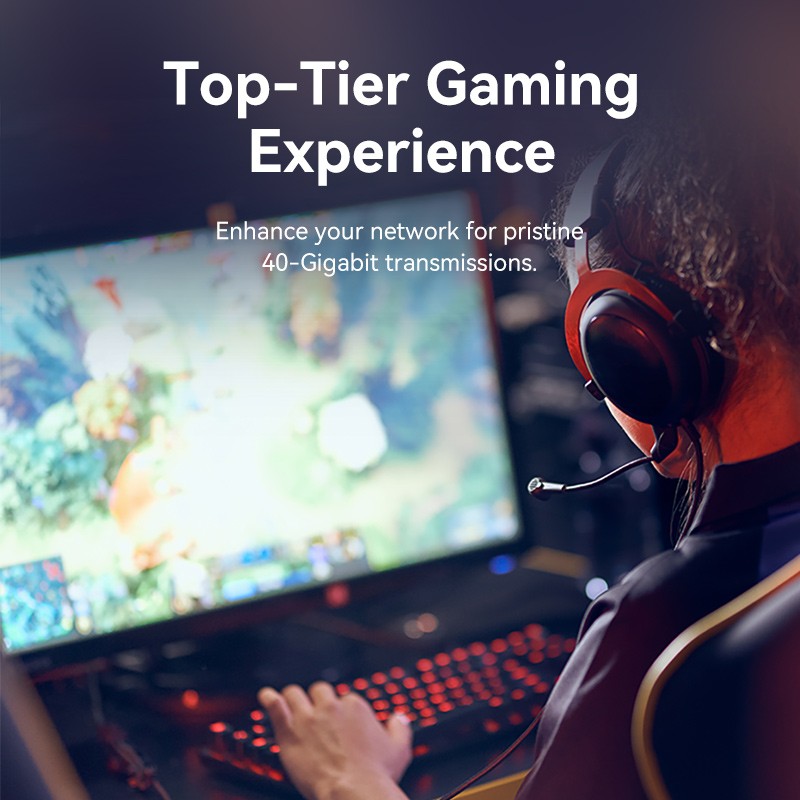 Vention Network Cable - IKLBJ - Cat8 SFTP Rotate Right Angle Slim 5.0m Black — Buy in Cyprus with Fast Delivery