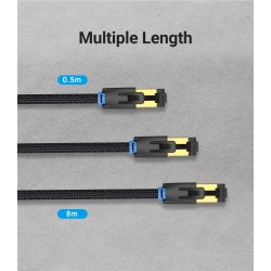 Vention Network Cable - IKGBH - Cat8 SFTP Braided 2.0m Black — Buy in Cyprus with Fast Delivery