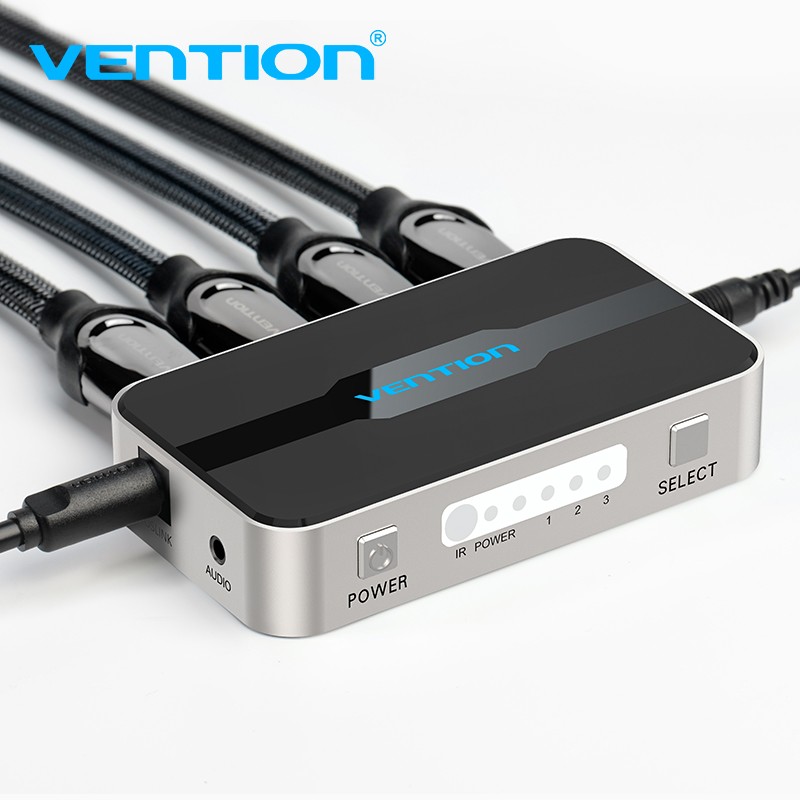 Vention HDMI Switch - AFJH0 - 3-Port 4K 1.4 with Audio Separation — Buy in Cyprus with Fast Delivery
