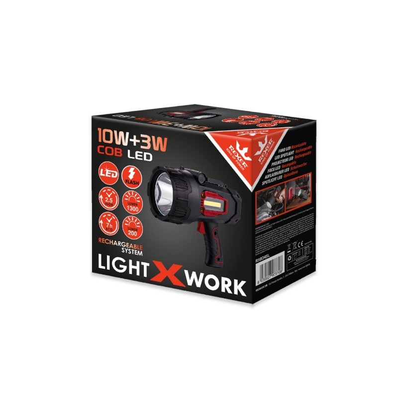 Rexer Torchlight - RX8045L - 10W Rechargeable 4000mah 1300lm — Buy in Cyprus with Fast Delivery