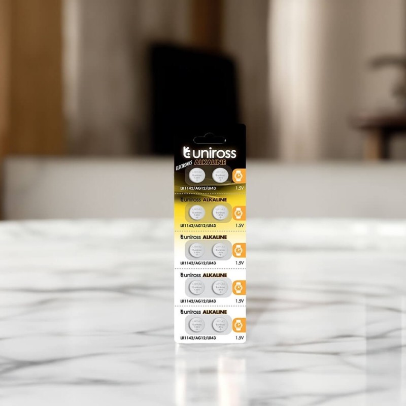 Uniross Alkaline-Coin Battery - LR1142 - AG12 LR43 Battery (10pack) — Buy in Cyprus with Fast Delivery