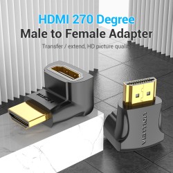 Vention HDMI Right Angle Adaptor - AINB0 - Male to Female 270 Degree 4K60Hz — Buy in Cyprus with Fast Delivery