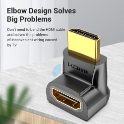 Vention HDMI Right Angle Adaptor - AINB0 - Male to Female 270 Degree 4K60Hz — Buy in Cyprus with Fast Delivery