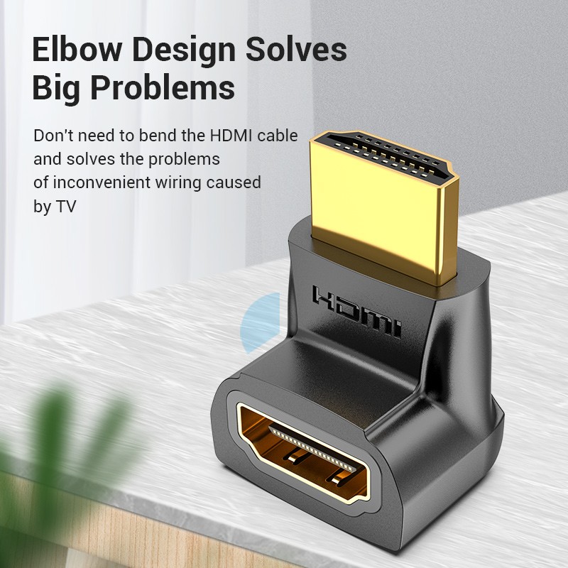 Vention HDMI Right Angle Adaptor - AINB0 - Male to Female 270 Degree 4K60Hz — Buy in Cyprus with Fast Delivery