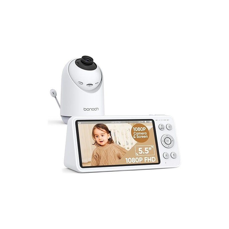 Bonoch Portable Baby Monitor - BBM04 - 5.5'' 1080p PTZ Camera & Local Storage No WiFi — Buy in Cyprus with Fast Delivery