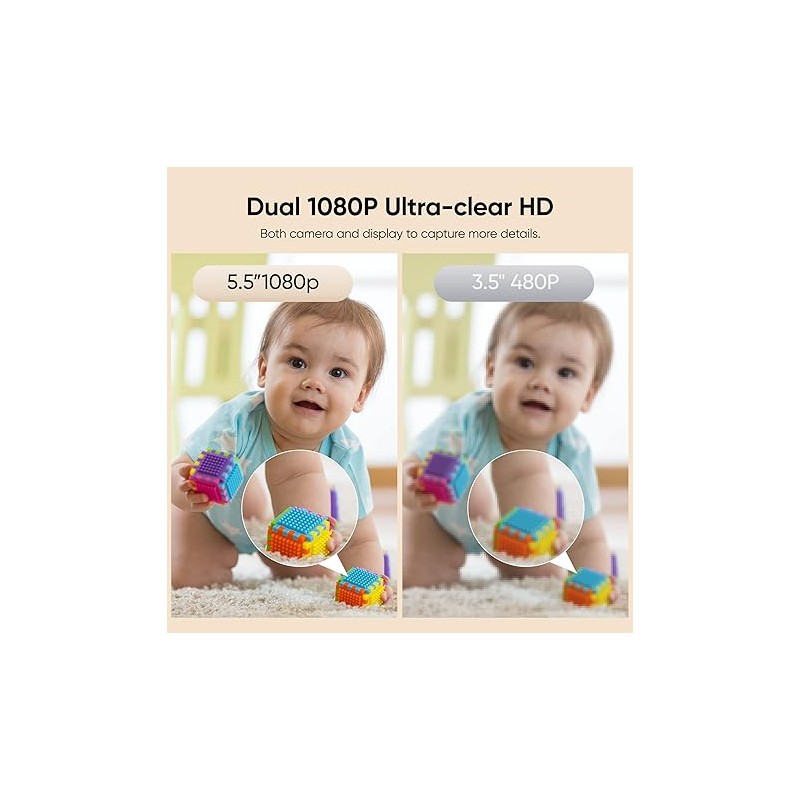 Bonoch Portable Baby Monitor - BBM04 - 5.5'' 1080p PTZ Camera & Local Storage No WiFi — Buy in Cyprus with Fast Delivery