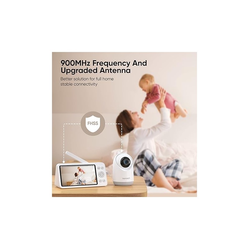 Bonoch Portable Baby Monitor - BBM04 - 5.5'' 1080p PTZ Camera & Local Storage No WiFi — Buy in Cyprus with Fast Delivery