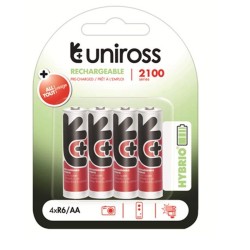 Uniross AA 2100 Hybrio Rechargable Batteries - 4 Pcs — Buy in Cyprus with Fast Delivery
