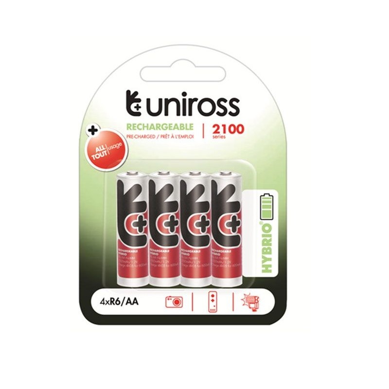 Uniross AA 2100 Hybrio Rechargable Batteries - 4 Pcs — Buy in Cyprus with Fast Delivery