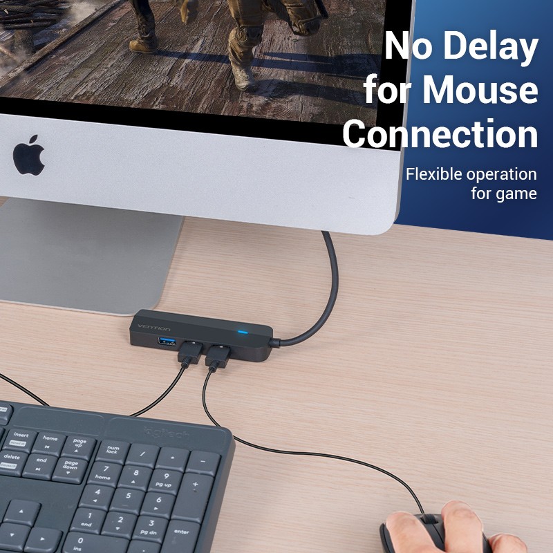 Vention HUB USB-C 3 x USB3.0 Micro-B Stereo Sound 0.15m - TGQBB - USB-C 3 x USB3.0 Micro-B Stereo Sound 0.15m