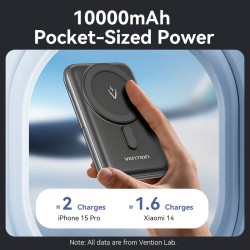 Vention Powerbank Wireless Magnetic 10000mAh 20W - FHNB0 - with Stand Black — Buy in Cyprus with Fast Delivery