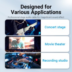 Vention AUDIO 6.3mm M to 2x6.3mm M TRS Cable 5.0m - BATBJ - 6.3mm M to 2x6.3mm M TRS Cable 5.0m